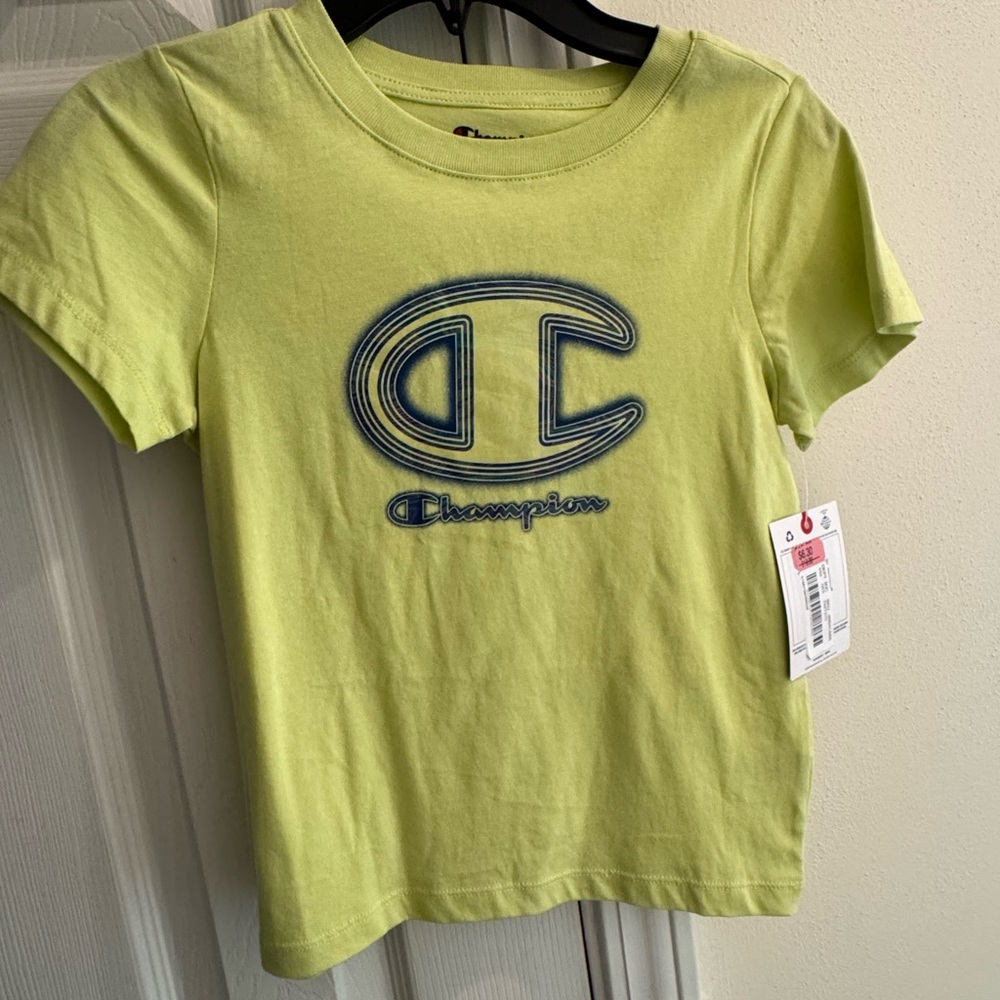 Champion Green Short Sleeve Tee with Iconic Logo